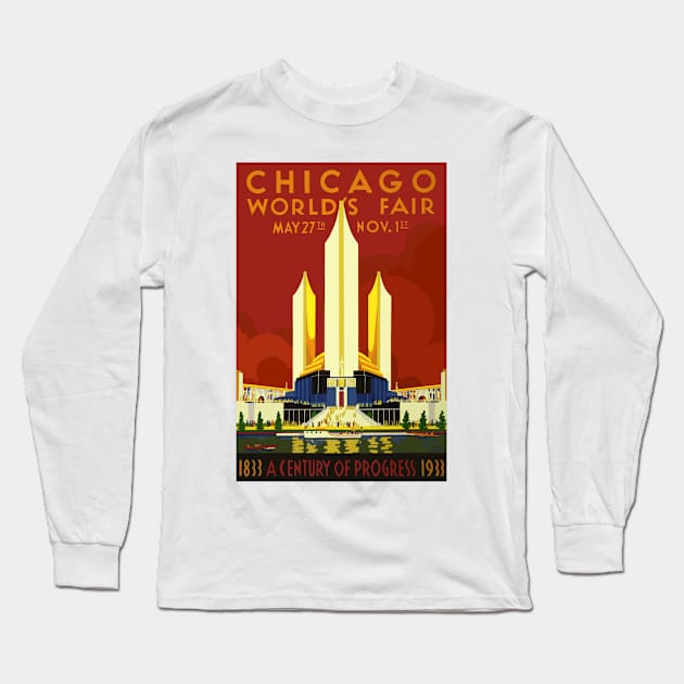 Chicago Centennial 1833-1933 Long Sleeve T-Shirt by Yaelledark